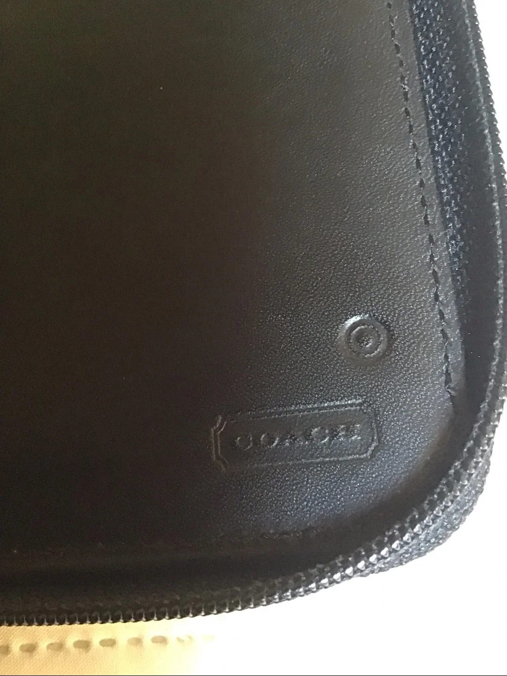 Coach Black Men's Travel Organizer Wallet - Professional Zip Case